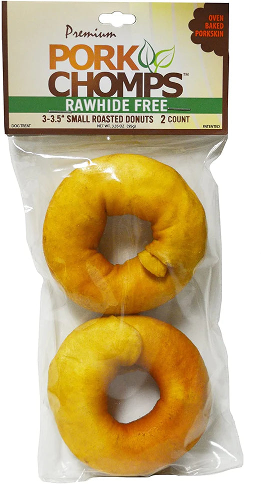 Pork Chomps Roasted Donuts 3" Dog Treat 6 Count