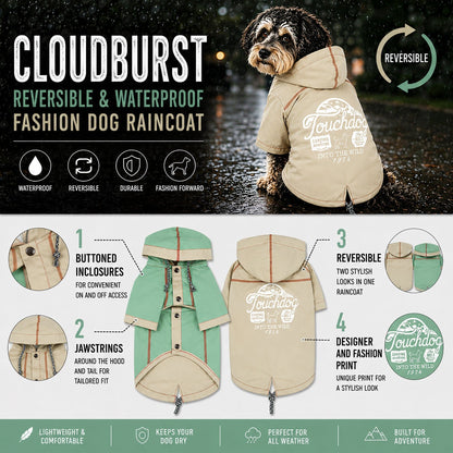 Touchdog 'Cloudburst' Reversible Fashion Waterproof Dog Raincoat