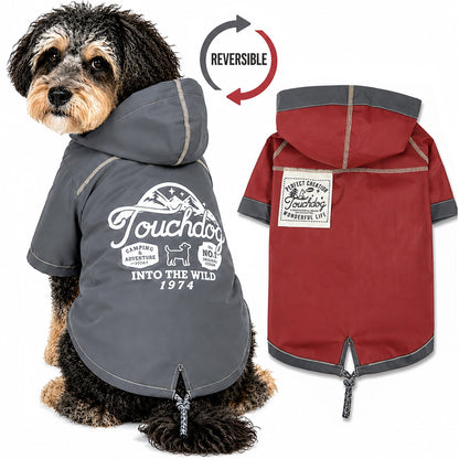 Touchdog 'Cloudburst' Reversible Fashion Waterproof Dog Raincoat