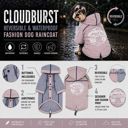 Touchdog 'Cloudburst' Reversible Fashion Waterproof Dog Raincoat