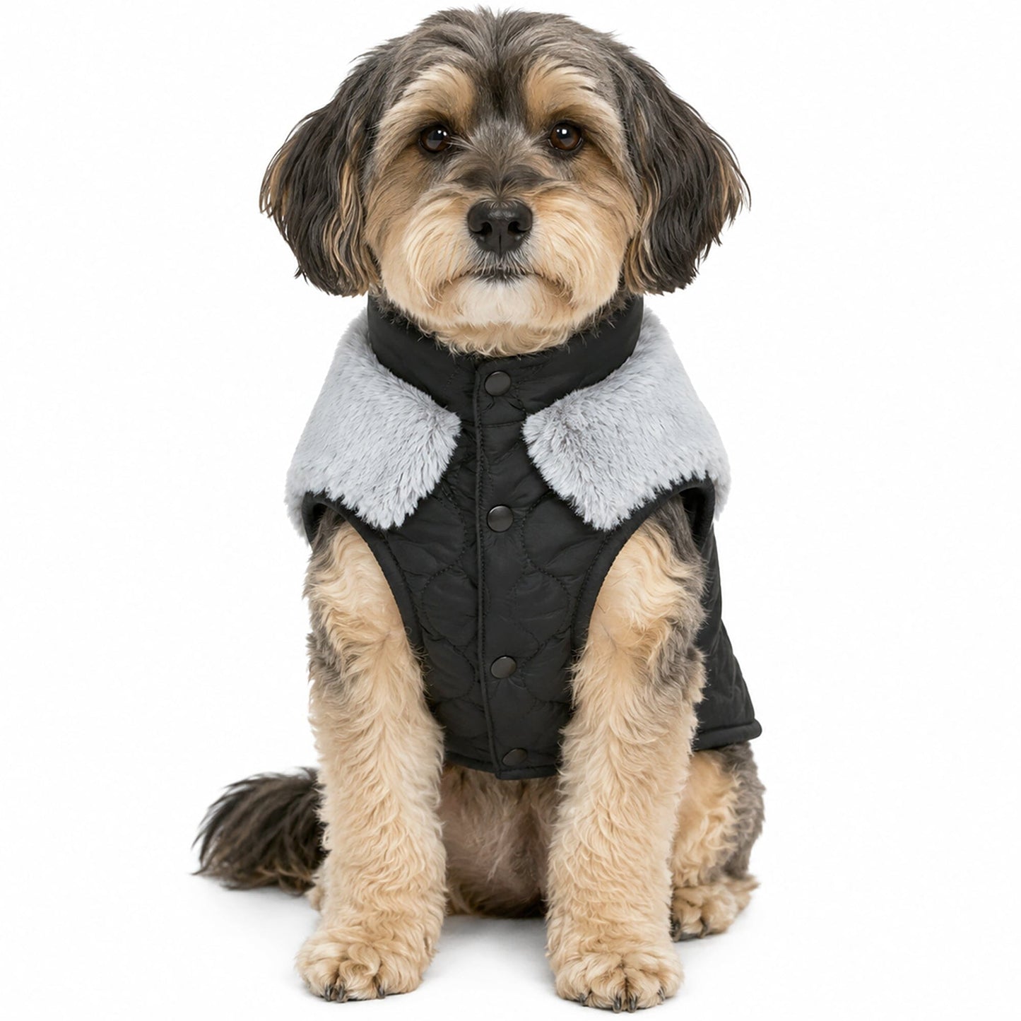 Touchdog 'Furrost-Bite' Fur and Fleece Designer Fashion Dog Jacket