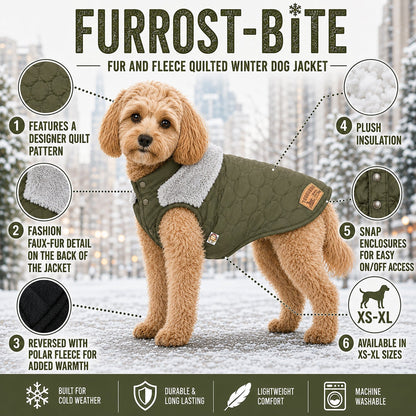 Touchdog 'Furrost-Bite' Fur and Fleece Designer Fashion Dog Jacket