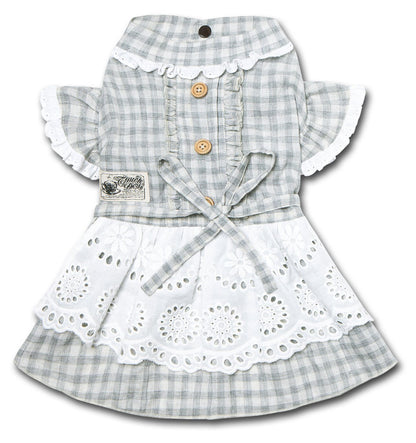 Touchdog 'I love Poochi' Classical Plaid Fashion Designer Dog Dress