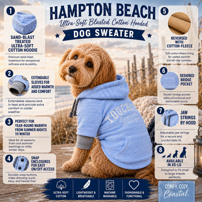 Touchdog ® Hampton Beach Ultra-Soft Blasted Cotton Hooded Dog Sweater