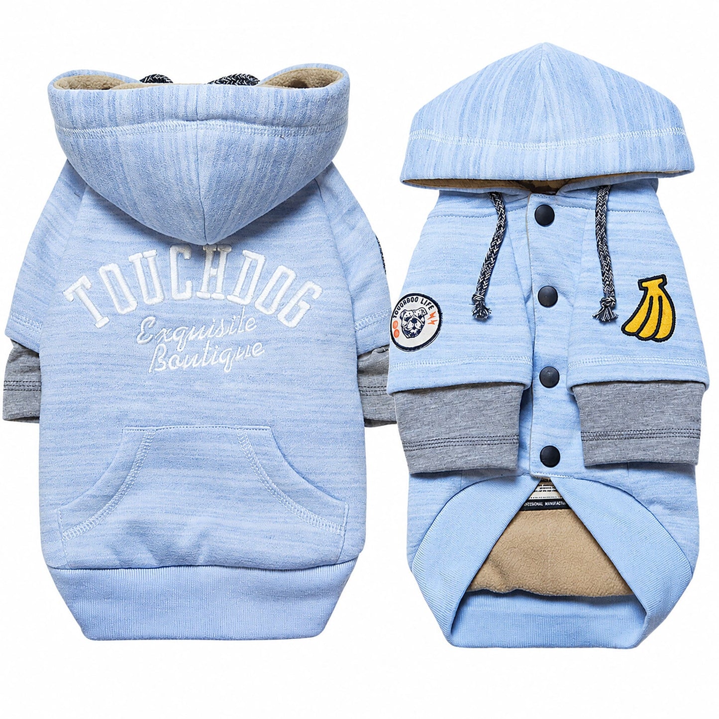 Touchdog ® Hampton Beach Ultra-Soft Blasted Cotton Hooded Dog Sweater