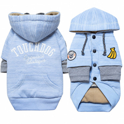 Touchdog ® Hampton Beach Ultra-Soft Blasted Cotton Hooded Dog Sweater