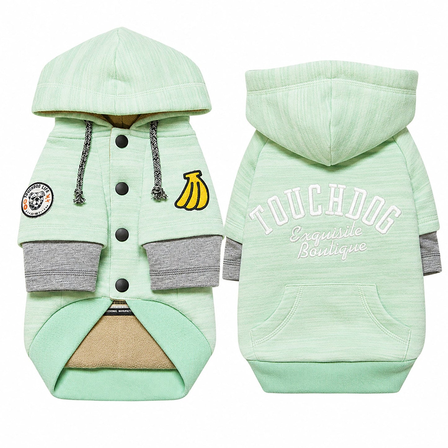 Touchdog ® Hampton Beach Ultra-Soft Blasted Cotton Hooded Dog Sweater