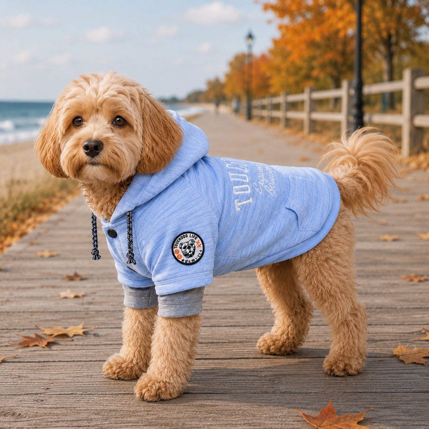 Touchdog ® Hampton Beach Ultra-Soft Blasted Cotton Hooded Dog Sweater