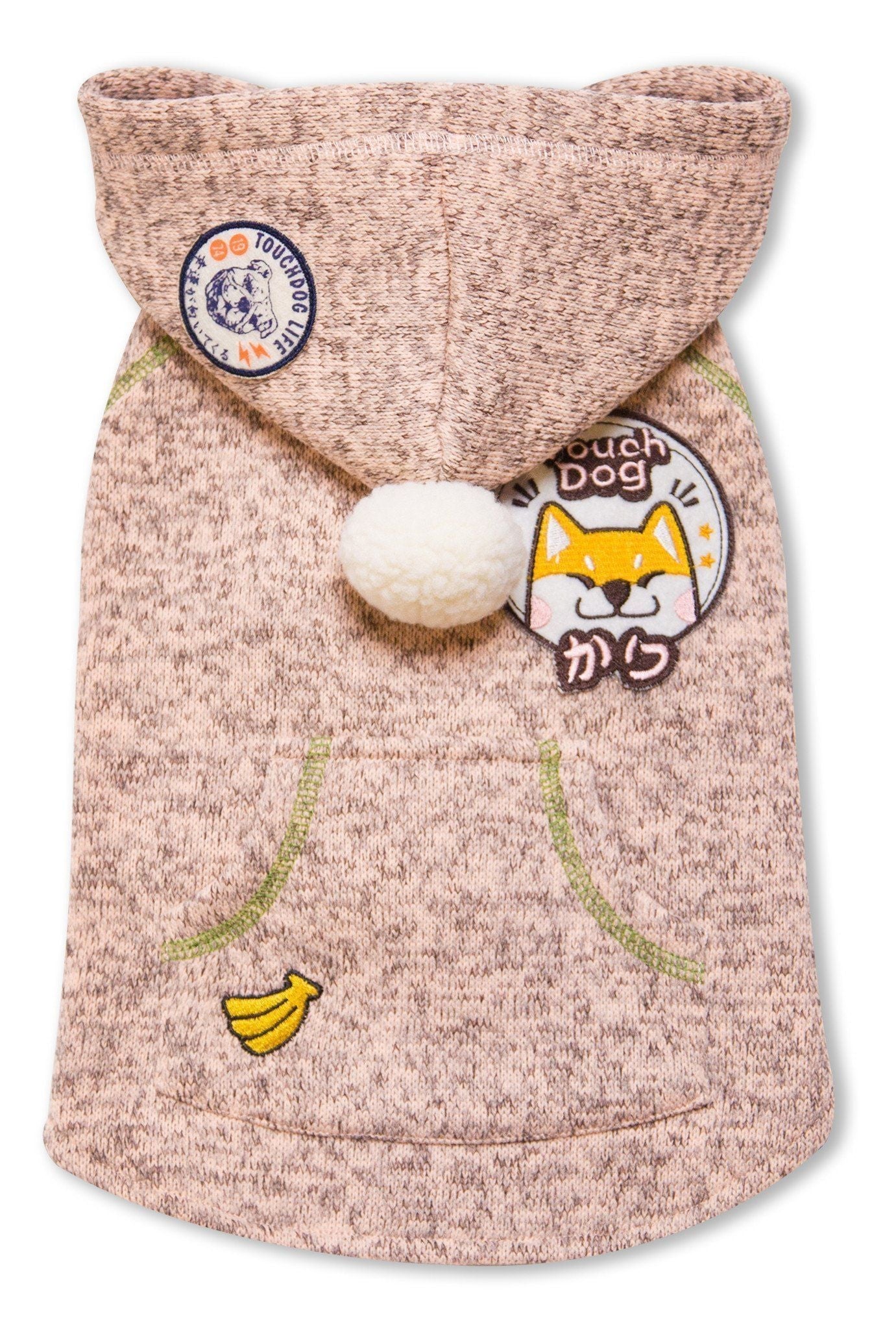 Touchdog ® Hippie Embellished Sleeveless Pompom Hooded Fashion Dog Sweater