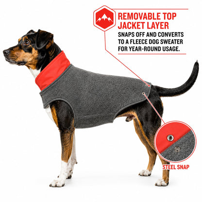 Touchdog ® Lightening-Shield 2-in-1 Dual-Removable-Layered Waterproof Dog Jacket