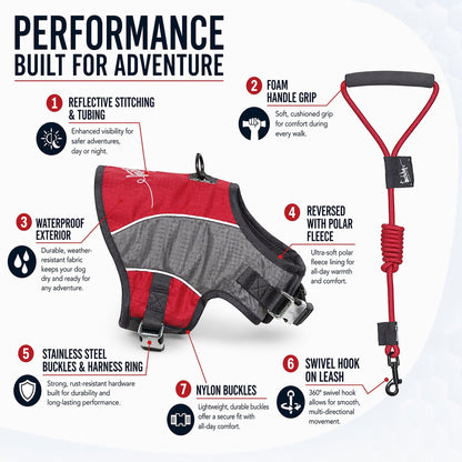 Touchdog ® 'Reflective-Max' 2-in-1 Performance Dog Harness and Leash