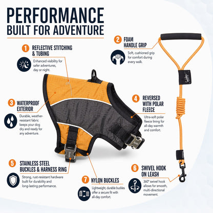 Touchdog ® 'Reflective-Max' 2-in-1 Performance Dog Harness and Leash
