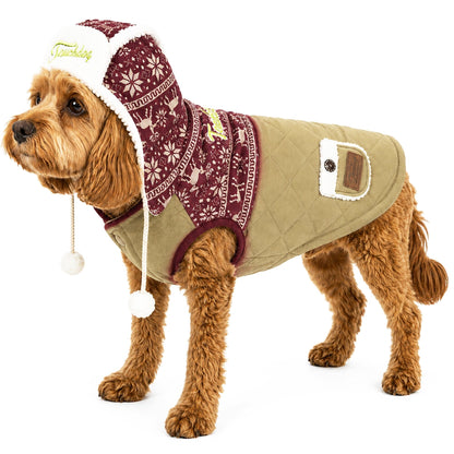Touchdog ® 'Snowadayz' Pom Pom Hooded Fashion Dog Jacket