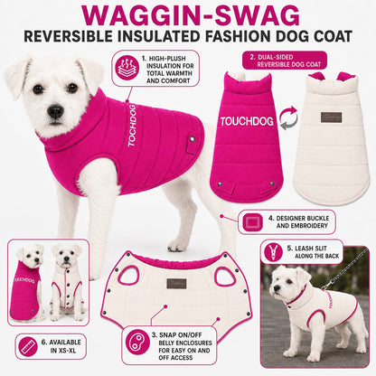 Touchdog ® Waggin Swag Ultra-Plush Insulated and Reversible Dog Coat