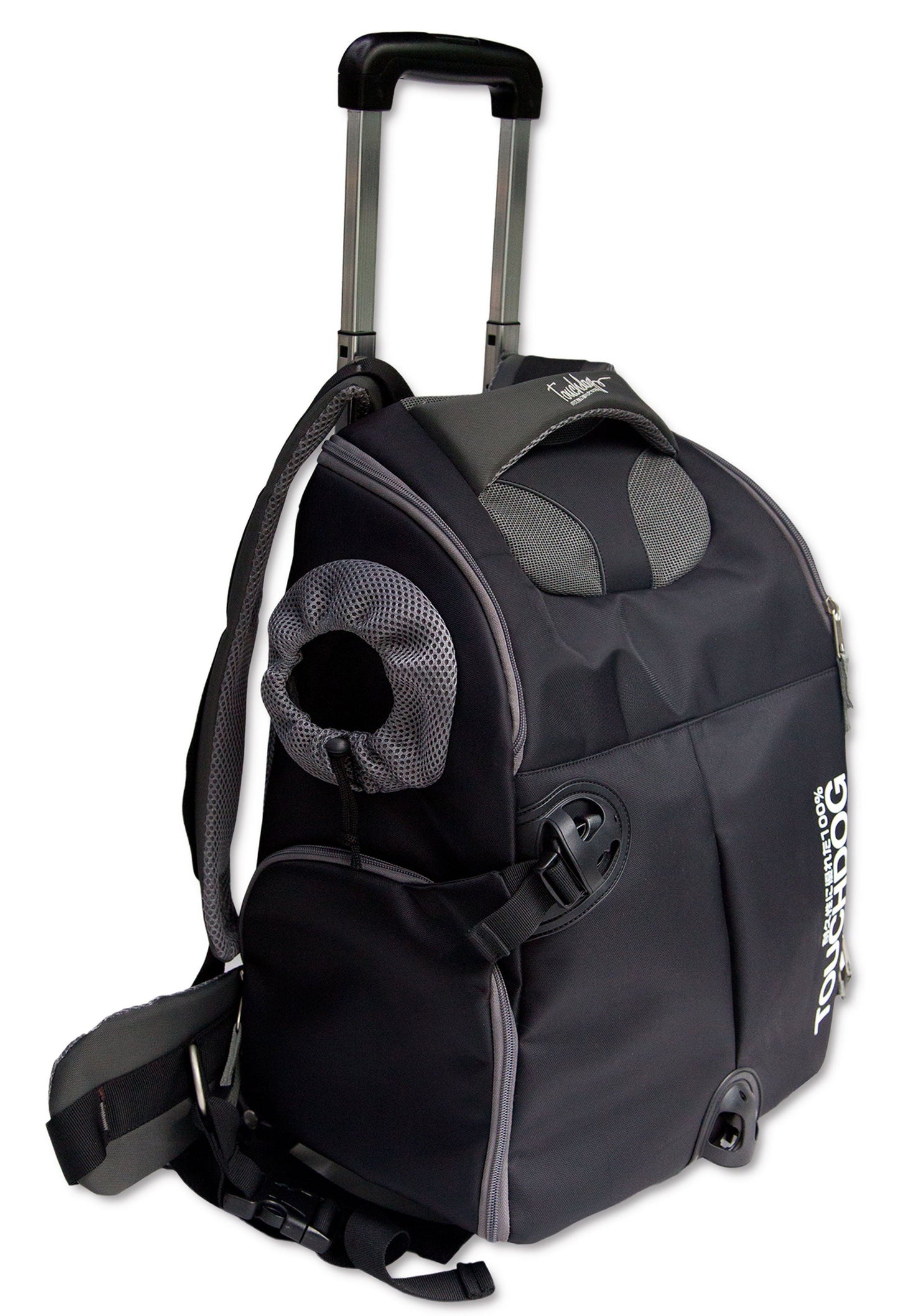 Touchdog ® 'Wuffle Duffle' 2-in-1 Wheeled Backpack Sporty Pet Carrier