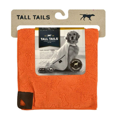 Tall Tails Dog Cape Towel Orange Bone 27X27