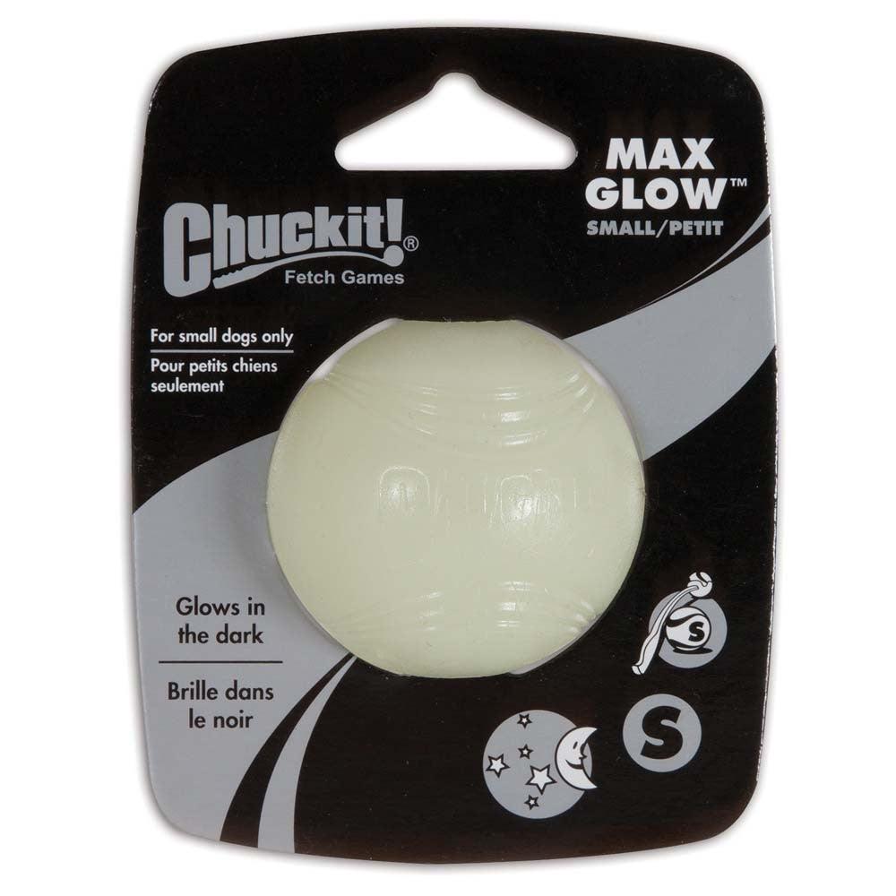 Chuckit! Max Glow Ball Dog Toy White Small