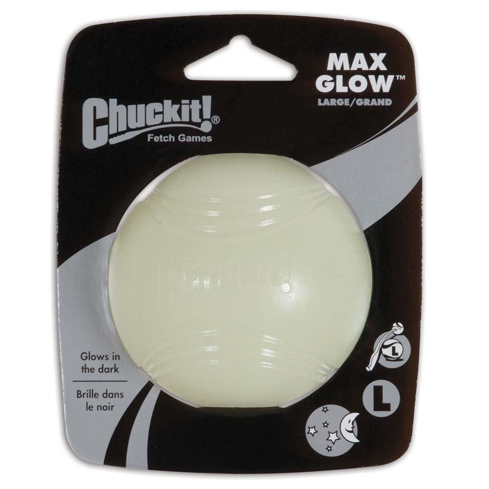 Chuckit! Max Glow Ball Dog Toy White Large