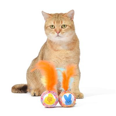 Peeps 4" Jingle Bell Catnip Cat Toy Set.