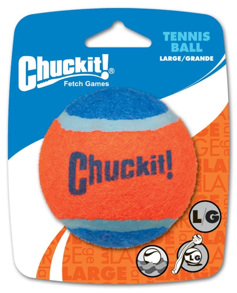 Chuckit! Tennis Ball Dog Toy Shrink Sleeve Blue; Orange Large 1 Pack