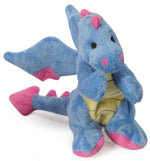 goDog Dragons with Chew Guard Technology Tough Plush Dog Toy Periwinkle Small