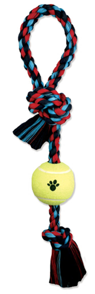 Mammoth Pet Products Pull Tug Dog toy w-Tennis Ball Pull Tug with Tennis Ball Multi-Color 20 in Medium