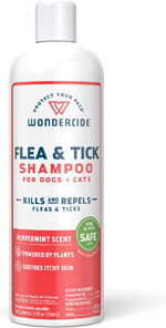 Wondercide Flea and Tick Shampoo for Dogs   Cats-12oz. liquid shampoo-Peppermint