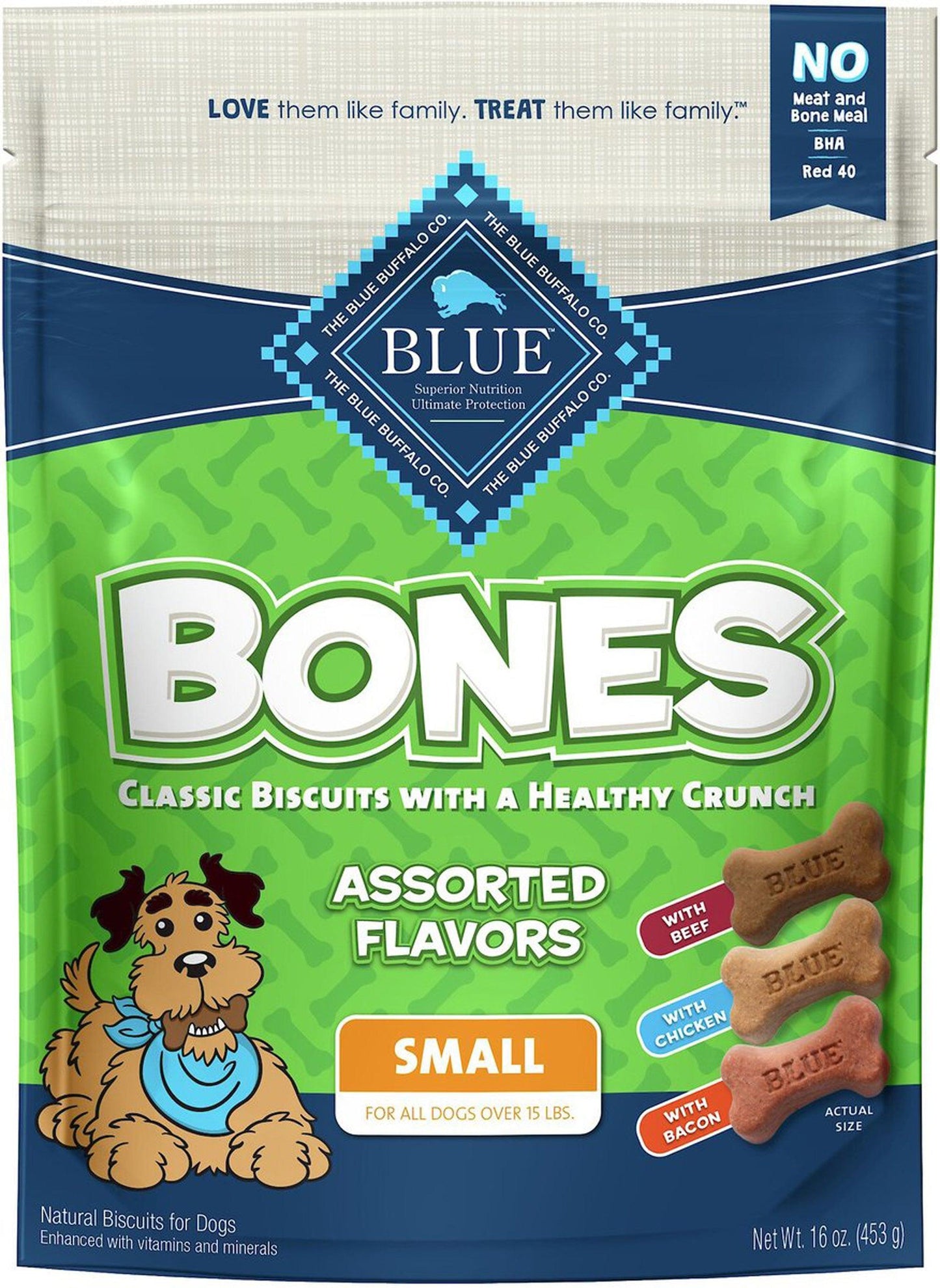 Blue Buffalo Bones Dog 16oz. Assorted Flavors Small Biscuit