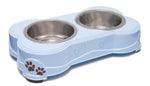 Loving Pets Double Diner Dog Bowl Murano Blue Small