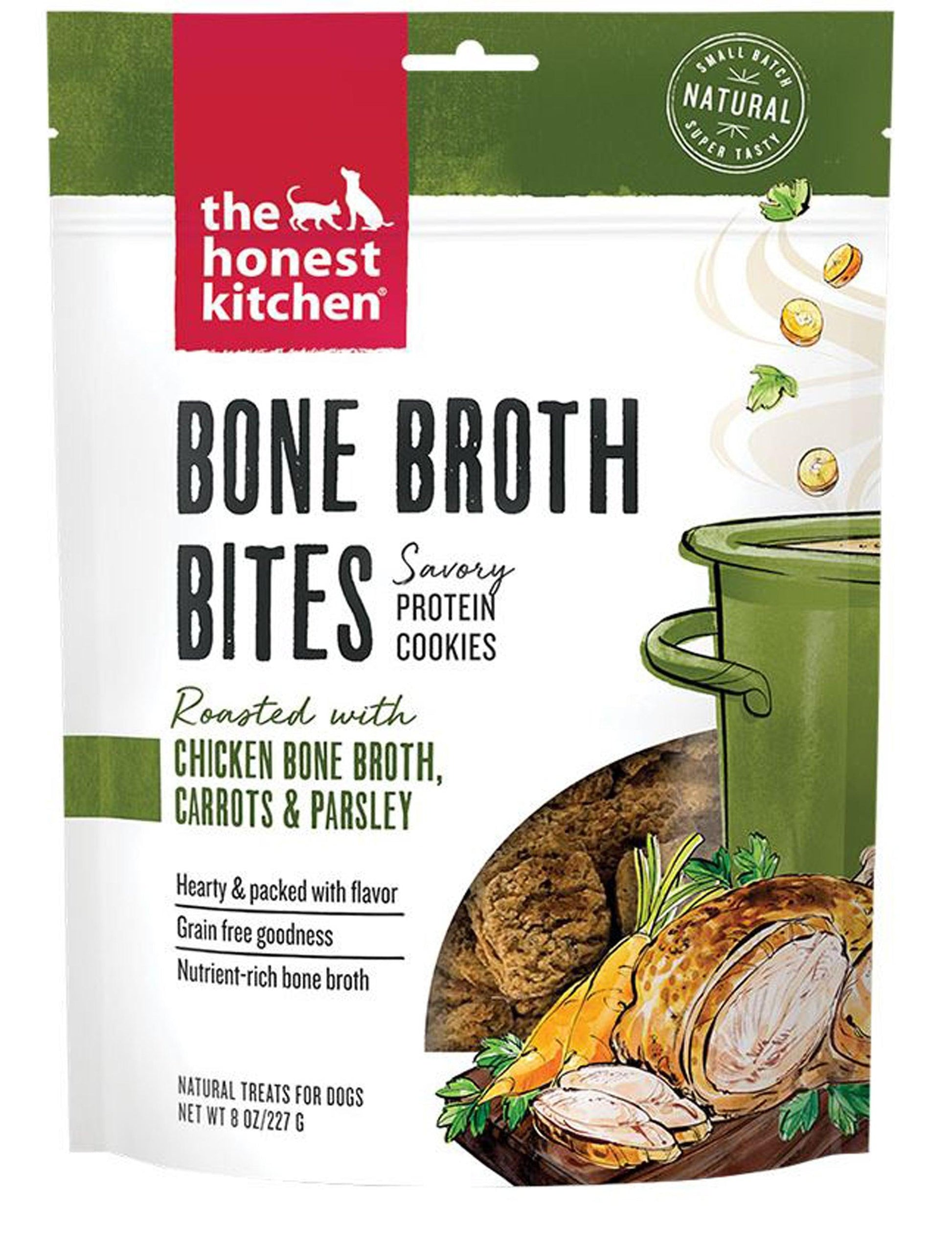 The Honest Kitchen Dog Bone Broth Bites Chicken 8oz.