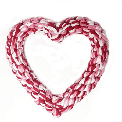 Heart Rope Dog Toy.